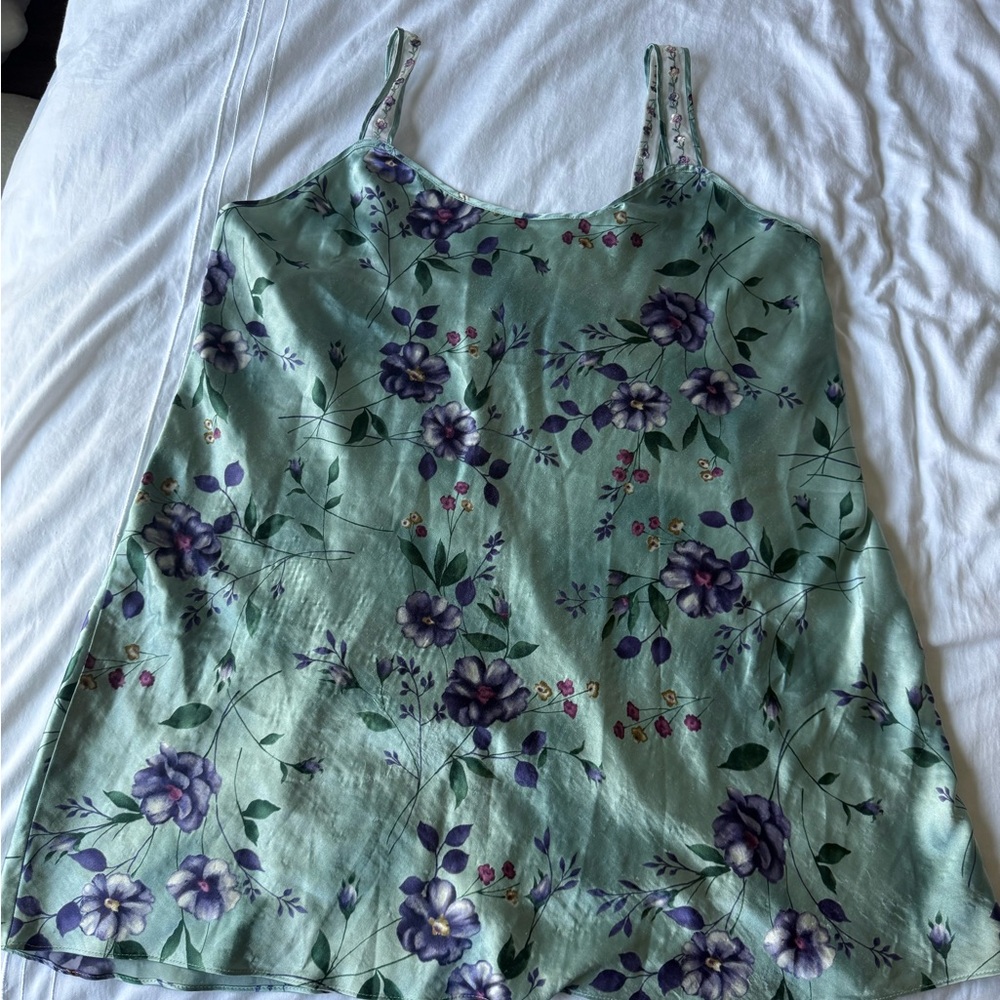 Floral Green and Purple Women's Top